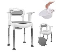 Mobiclinic®, Chaise Percée, Hauteur Réglable sur 6 Niveaux, Urinoir Amovible de 3.5 L, Coussins d'assise et de Dossier, Multifonction, Embouts Antidérapants, Guido