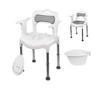 Mobiclinic®, Chaise Percée, Hauteur Réglable sur 6 Niveaux, Urinoir Amovible de 3.5 L, Coussins d'assise et de Dossier, Multifonction, Embouts Antidérapants, Guido