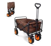 Mobiclinic®, Chariot de Transport Pliable, pour la Plage et Le Jardin, Poignée réglable, 100 L, Grandes Roues Tout-Terrain 360º, Jusqu'à 100 kg, 94x56, 5x61cm, Imperméable, Brun, Duna Pro Plus