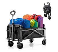 Mobiclinic®, Chariot de Transport Pliable, pour la Plage et Le Jardin, Duna Basic, Poignée réglable, Roues Tout-Terrain 360º, Supporte 80 kg, 71x47x50cm, Imperméable, Acier, PVC, Noir