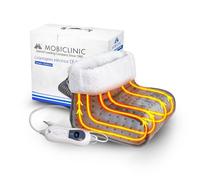 Mobiclinic, Chauffe-Pieds électrique, Laine et Polaire, Marque européenne, Très Faible consommation, Arrêt Automatique, Doublure intérieure Lavable, 3 réglages température, 30x30x24cm