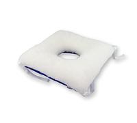 Mobiclinic®, Coussin Anti-escarres, 44x44 cm, pour Coccyx, Marque européenne, Carré, avec Trou, Chaise, Canapé, Fauteuil Roulant, Prévention des escarres, Blanc
