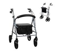 Mobiclinic®, Deambulateur pliable leger, Grandes roues pour la rue, Hauteur réglable, Fabriqué en aluminium, Léger et durable, Frein sur les leviers, Marque européenne, Mod. sofía, Gris