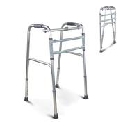 Mobiclinic®, Déambulateur pliable personne ages, Mod. mezquita, Marque européenne, Cadre de marche étroit, Sans roues réglable, Léger, Argenté
