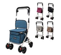 Mobiclinic®, Déambulateur Pliant, Chariot de Courses avec Siège, 21 L, Coliseo, Marque europénne, Levier Unique, Acier, Rembourré, Système Freinage, Sac à Provisions