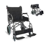 Mobiclinic®, Fauteuil roulant de transit, Museo, Marque européenne, Pliant, Aluminium, Frein sur poignées, Dossier, Pour personnes àgées et handicapées, Repose-pieds, Ultraléger