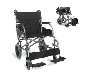 Mobiclinic®, Fauteuil roulant de transit, Museo, Marque européenne, Pliant, Aluminium, Frein sur poignées, Dossier, Pour personnes àgées et handicapées, Repose-pieds, Ultraléger
