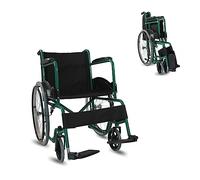 Mobiclinic®, Fauteuil roulant pliable, Auto-propulsé, Chaise roulante, Alcazaba, Assise 46 cm, Système de franchissement des bordures, Repose-pieds rabattables, Anti-crevaison, Frein sur les roues