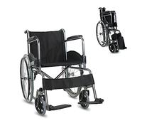 Mobiclinic®, Fauteuil roulant pliable, Auto-propulsé, Chaise roulante, Alcazaba, Assise 46 cm, Système de franchissement des bordures, Repose-pieds rabattables, Anti-crevaison, Frein sur les roues