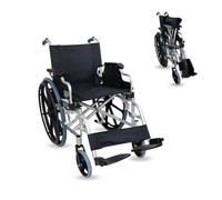 Mobiclinic®, Fauteuil roulant pliable, Léger, Système sous trottoir, Frein de stationnement, Modèle ópera, Aluminium, Roulettes solides, Accoudoirs pliants, Repose-pieds amovibles, Ergonomique