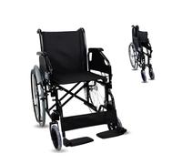 Mobiclinic®, Fauteuil roulant pliable, Modèle catedral, Marque européenne, Chaise roulante, Pour personnes âgées, Léger, Siège 43cm, Acier, Noir