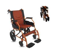 Mobiclinic®, Fauteuil roulant, Pliant, Léger, Siège 41 cm, Deux systèmes de freinage, Dossier, Aluminium, Repose-pieds pliants, Modèle pirámide, Petites roues, Accoudoirs fixes