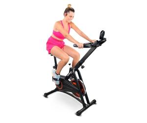Mobiclinic® fitness, Vélo d'appartement, Roue d'inertie 10kg, Résistance réglable, Makalu, Entièrement, Ecran LCD, Cardiofréquencemètre, Porte-mobile