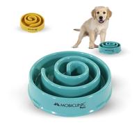 Mobiclinic®, Gamelle Anti glouton, pour Chiens, Antidérapante, Spirale, 21 x 4,5 cm, Bien-être digestif, 500 ML, Facile à Nettoyer, Résistante et Durable, Chats, Animaux de Compagnie (Bleu)