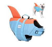 Mobiclinic®, Gilet de Sauvetage Chien, Design Aileron de Requin, Poignée de Sauvetage, Harnais Réglable, Anneau de Laisse, Flottabilité et Visibilité Élevées, Sharky, Léger, Natation, Surf, Voile (L)