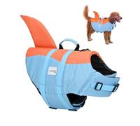 Mobiclinic®, Gilet de Sauvetage Chien, Design Aileron de Requin, Poignée de Sauvetage, Harnais Réglable, Anneau de Laisse, Flottabilité et Visibilité Élevées, Sharky, Léger, Natation, Surf, Voile (XL)