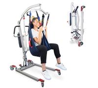 Mobiclinic®, Grue électrique pour Le Transfert de Patients, Fortuna, Marque européenne, Supporte 135 kg, Harnais Inclus, Personnes âgées, Stable, Acier, Pliable
