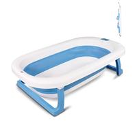 Baignoire enfants Mobiclinic Pliable Compacte Antidérapante Avec pieds Comprend un tuyau d'évacuation Bleu Baignoire pliable Bubba
