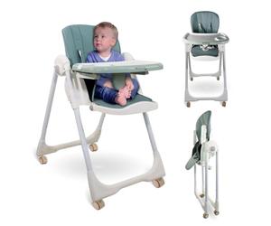 Mobiclinic® Kids, Chaise haute, Évolutive, Extra pliable, Convertible en chaise haute, Simba, Harnais 5 points, Roues avec freins, Double plateau amovible, Tissu lavable et amovible, Réglable