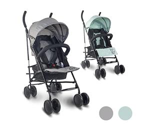 Mobiclinic® kids, Poussette, Elefant, Marque européenne, Pliable, Dossier inclinable, Double système de sécurité, Roues amovibles, Harnais 5 points, Légère, Gris et noir