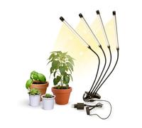 Mobiclinic®, Lampe horticole, Plante Interieur, Led, Growflex, 3 Modes, 6000k, 10 Niveaux de Luminosité, Spectre complet, Minuterie, Rotation 360°, 40w, Flexible, Usb (3 Têtes)