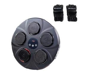Mobiclinic®, Machine de Boxe Musicale, 9 Modes et 9 Vitesses, Connexion Bluetooth, Écran Numérique, Gants de Boxe, Lumières LED, 4H d’Autonomie, Entraînement à Domicile, MusicKangu