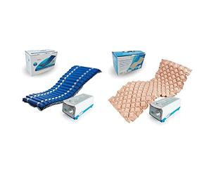 Mobiclinic, Matelas Anti-escarres, Mod. Mobi 2, Matelas à Air alterné, avec Compresseur, Escarres de Niveau I ou II, Bleu & Mod. Mobi 1, Marque européenne, Matelas Anti air, Beige, 90 x 200 cm