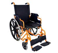 Mobiclinic®, Mod. giralda fauteuil roulant pliable, Repose-pieds et accoudoirs amovibles, Siège 46 cm, Ultra léger, Couleur orange