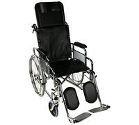 Mobiclinic, Obelisco, Fauteuil roulant pliable, Repose-jambes et appui-tête, Pour personnes âgées handicapées, Marque européenne, Léger, Noir