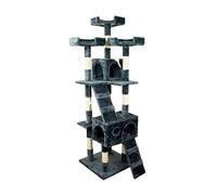 Mobiclinic® Pets, Arbre à gratter pour Chat, Modèle Tom, Grand, Grimpant, 4 hauteurs, Supporte jusqu'à 10 kg, avec Plateformes et abris, Jouet déstressant, Corde en sisal, Gris