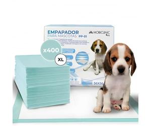 Mobiclinic® Pets, Pack 400, Alese jetable, pour Chain XL, 56x56 cm, 6 Couches, Ultra-absorbants, Marque européenne, Tapis hygiénique, Chiots, Jetables, Entraînement Animaux, Chats