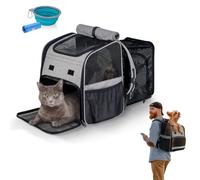 Mobiclinic® Pets, Sac à Dos pour Animaux, Tula, Pliable, Ventilation, Poches, Y Compris mangeoire et Sacs, Accès Multiples, Ajustable, 37x29x37.5 cm, Transport Chiens Chats