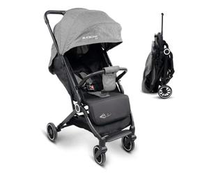 Mobiclinic®, Poussette, Ultra-compacte, Trip, Harnais 5 points, Barre de Portage, Panier, 0-36 Mois, Entièrement réglable, Poignée Unique, Capot Rabattable, Freins Verrouillables (Gris)