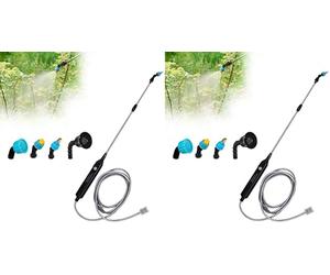 Mobiclinic®, Pulvérisateur Électrique, 3M, 4 Buses, 2 Réglages de Puissance, Autonomie de 2 à 3 h, Lance Extensible 60-85 cm, USB, Poignée Ergonomique, Irrigation et Nettoyage, Profumig (Lot de 2)