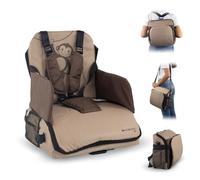 Réhausseur pour enfants Mobiclinic Monkey Portable pliable Siège de table Chaise nomade Bébé Jusqu'à 15kg Harnais réglable Beige