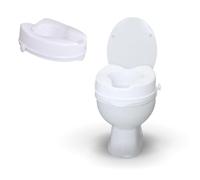 Mobiclinic, Rehausseur WC Adulte, 10 cm, Mod. titán, Marque européenne, Siège de Toilettes surélevé, pour Personnes agées, À mobilité réduite, Système Fixation latérale, Blanc