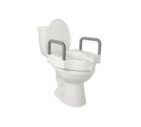 Mobiclinic, Rehausseur wc adulte, Mod. cibeles, Marque européenne, Toilette pour, Accoudoirs rembourrés, Poignées, Hauteur 10 cm, Personnes agées, Mobilité réduite, Blanc