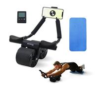 Mobiclinic®, Roue abdominale avec rebond automatique, Ab roller, Appui-coude, Minuterie numérique, Tapis antidérapant, Double, Support pour téléphone portable, Ra-02, Home gym, Fitness