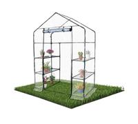 Mobiclinic®, Serre de Jardin, 143 x 73 x 195cm, Couverture en PVC et Porte Enroulable, 4 Étagères, Étanche, Home Grow, Pépinière Maison, Fixation Sécurisée, Idéal pour la Culture, Rustique
