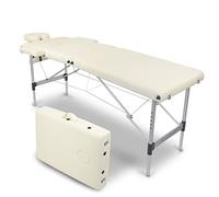 Mobiclinic®, Table de Massage Pliante Aluminium, Portable, Réglable en Hauteur, Appui-tête, 186x60cm, CA-01 Light, Sac Transport, Supporte 150 kg, Professionnelle 2 Zones, Crema