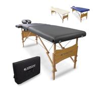 Mobiclinic®, Table de Massage Pliante, CM-01 Light, Marque Européenne, Professionnelle, Portable, Réglable en Hauteur, Appui-tête, Bois, 186x60 cm, Noir