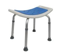Mobiclinic®, Tabouret de Douche, Hauteur réglable 42 à 57,5 cm, Siège antidérapant en EVA Pad, Léger, Trous de Drainage, Embouts Antidérapants, Design Ergonomique courbé, Aluminium, Santana