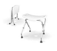 Mobiclinic, Tabouret de Douche, Mod. Delta, Marque européenne, Salle Bain, Pliable, Réglable en Hauteur, pour Personnes âgées et handicapées, Léger