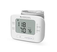 Mobiclinic®, Tensiomètre Poignet, Mémoire de 99 Mesures, Écran LCD, Calcul de la Moyenne, Détection des Pulsations Cardiaques Irrégulières, Précis, Compact et Portable, Vitalpress