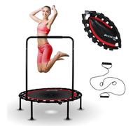 Mobiclinic®, Trampoline Fitness, Rond, Pliable, 2 Bandes de résistance, Poignée réglable, Capacité 150 kg, 101 cm de Diamètre, Intérieur et extérieur, Installation Facile, Kangumobi