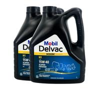 MOBIL Delvac Modern MX 15W-40 Super Défense V4 Lkw-Motorenöl, 2x4 Litre