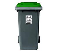Mobil Plastic Poubelle de recyclage des déchets 240 l pour usage extérieur - gris vert (UNI EN 840)