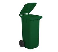 Mobil Plastic - Poubelle Tri Sélectif 120L avec Couvercle et Roues - Conteneur Déchets Extérieur en Plastique PEHD Résistant - Vert - Certifiée Norme UNI EN 840