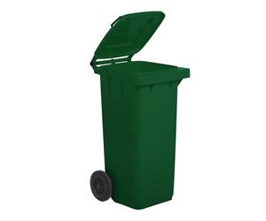 Mobil Plastic - Poubelle Tri Sélectif 120L avec Couvercle et Roues - Conteneur Déchets Extérieur en Plastique PEHD Résistant - Vert - Certifiée Norme UNI EN 840