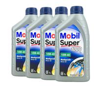 MOBIL Super 1000 X1 15W-40 Huile VW 50101 50500, MB 229.1, Api Cf , 4x1 Litre